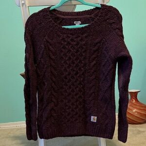 Carhartt Women's Cable Knit Sweater - Deep Plum